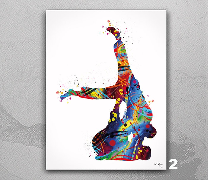 jitsu / Acrylic on canvas frameアート Brazilian Jiu Jitsu Watercolor Print BJJ Fight Sports Art Martial