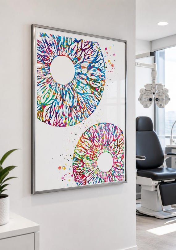 Watercolor Iris Eye Art Print, Optometry Clinic Decor-34