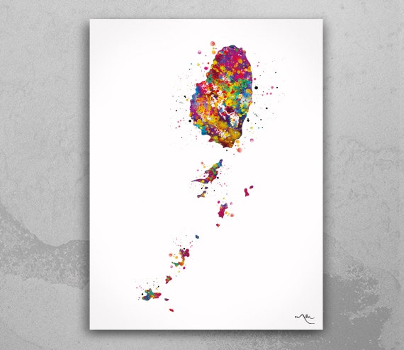 Saint Vincent & Grenadines Map Art – Watercolor Travel Print-1744
