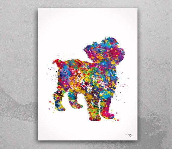 Yorkshire Terrier Watercolor Art Print, Dog Lover Gift-2252