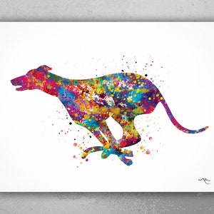 Greyhound Watercolor Print, Lurcher Dog, Greyhound Painting, Greyhound Running, Greyhound Print, Greyhound Gift, Dog Art, Dog Lover Gift-905