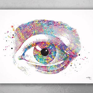 Human Eye Watercolor Print Optometrist Gift Optician Poster Eye Doctor Art Medical Art Ophthalmology Wall Art Eye Clinic Wall Art Decor-1027