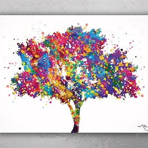 Tree Art Watercolor Print Nature Print Forest Painting Cedar Tree Print Wedding Gift Home Decor Wall Decor Nursery Decor Wall Hanging-274