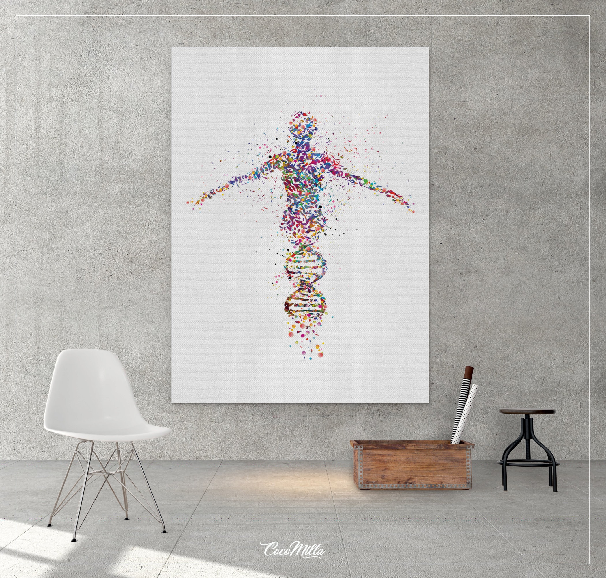 DNA Human Watercolor CANVAS print dna art Wall Art Nurse Gift | Etsy