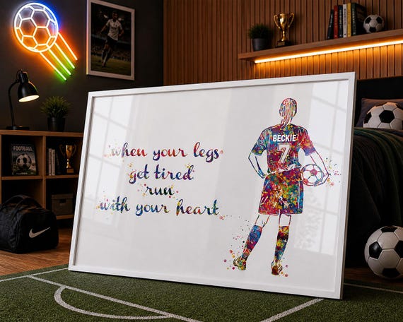 Personalized Soccer Player Watercolor Print, Girls Soccer Gift-2464