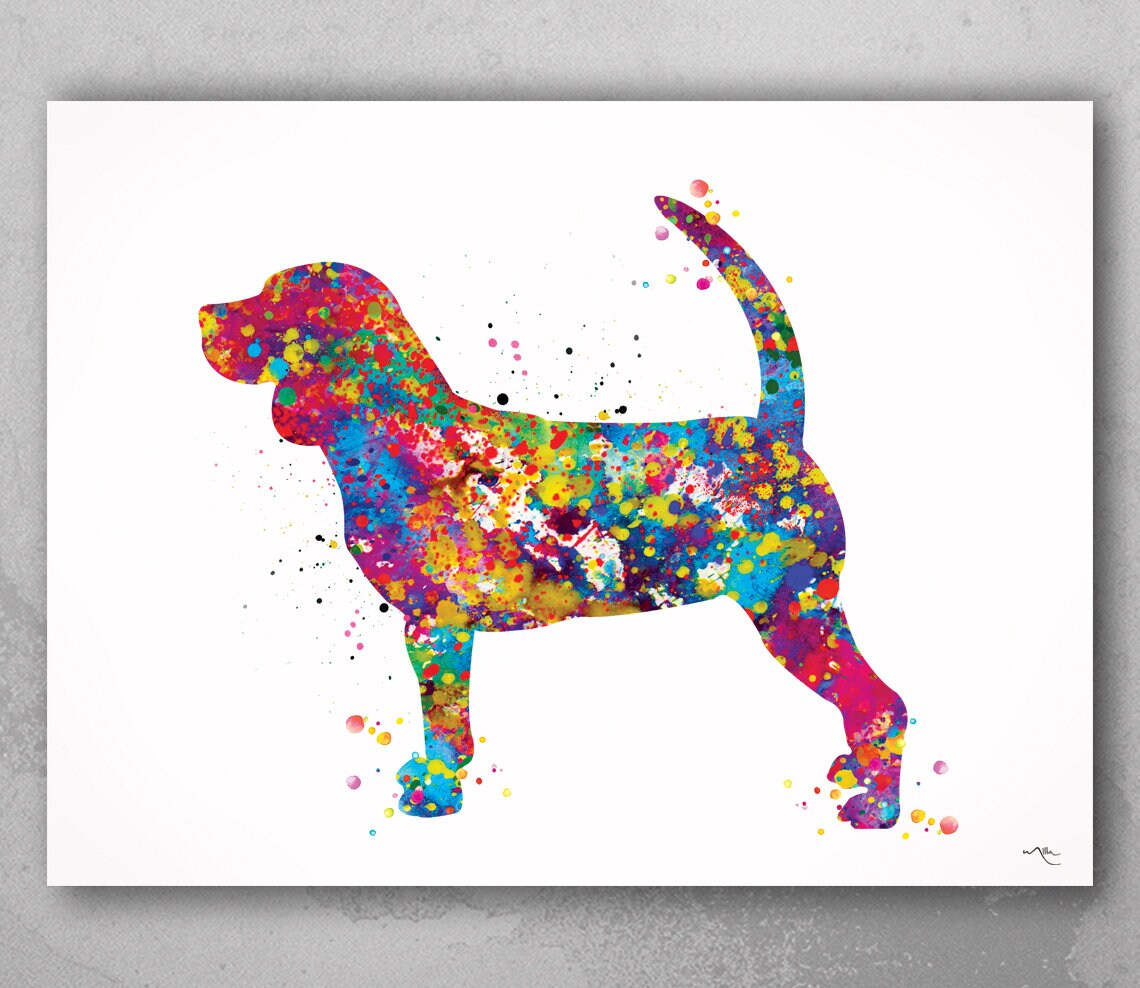 digital download watercolour dog painting printable art Beagle wall art dog poster set of 3 dog art prints nursery decor