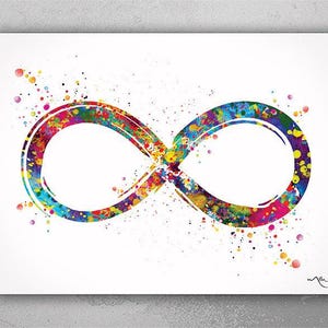 Infinity Symbol Watercolor Print Eternity Forever Sign Art Wedding Gift Housewarming Gift Wall Art Inspirational Wall Decor Wall Hanging-216