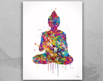 Buddha Art, Watercolor Print, Buddha Art, Yogi, Yoga Poster, Buddha Decor, Yoga Print, Yoga Studio, Buddha Wall Decor, Yoga Gift-786