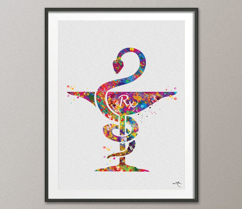 Pharmacist Watercolor Print Pharmacy Wall Art Medical Art Etsy