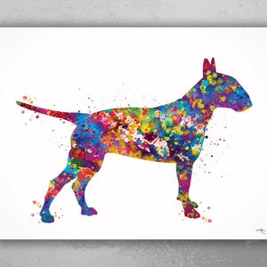 Bull Terrier Watercolor Dog Print Pet Gift Pet Dog Love Friend Dog English Bull Terrier Dog Art Dog Wall Art Doglover Gift Dog Print-582