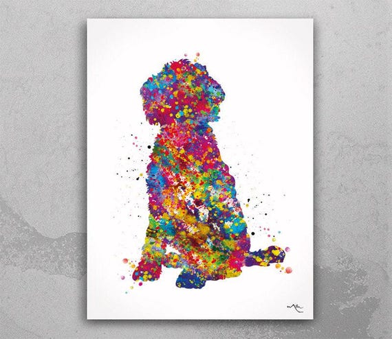 Labradoodle Watercolor Dog Art Print-1680