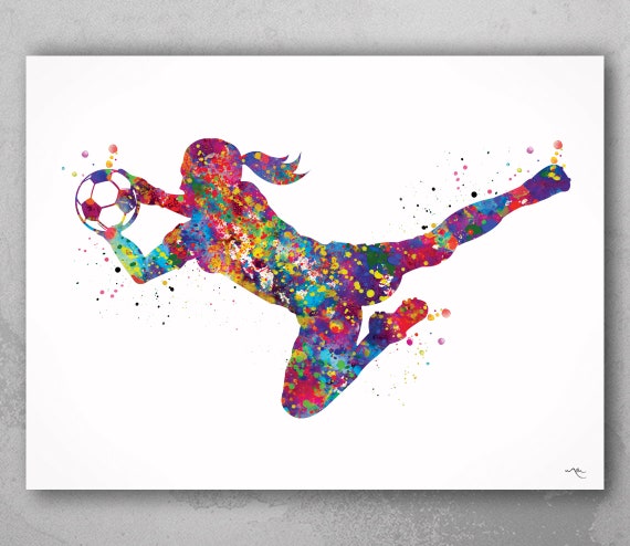 Soccer Goalie Watercolor Print Goalkeeper Girl Female Football Gift Soccer  Player Woman Soccer Gift Wall Art Teen Girl Room Decor Sport-1207 -   Norway