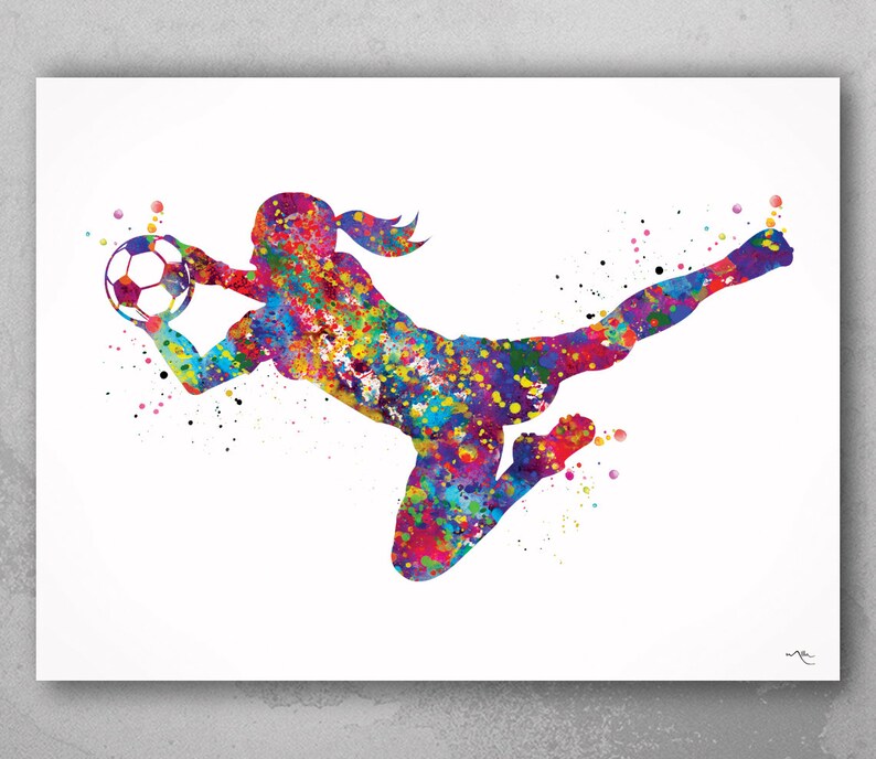 Soccer Goalie Watercolor Print Goalkeeper Girl Female Football Etsy UK