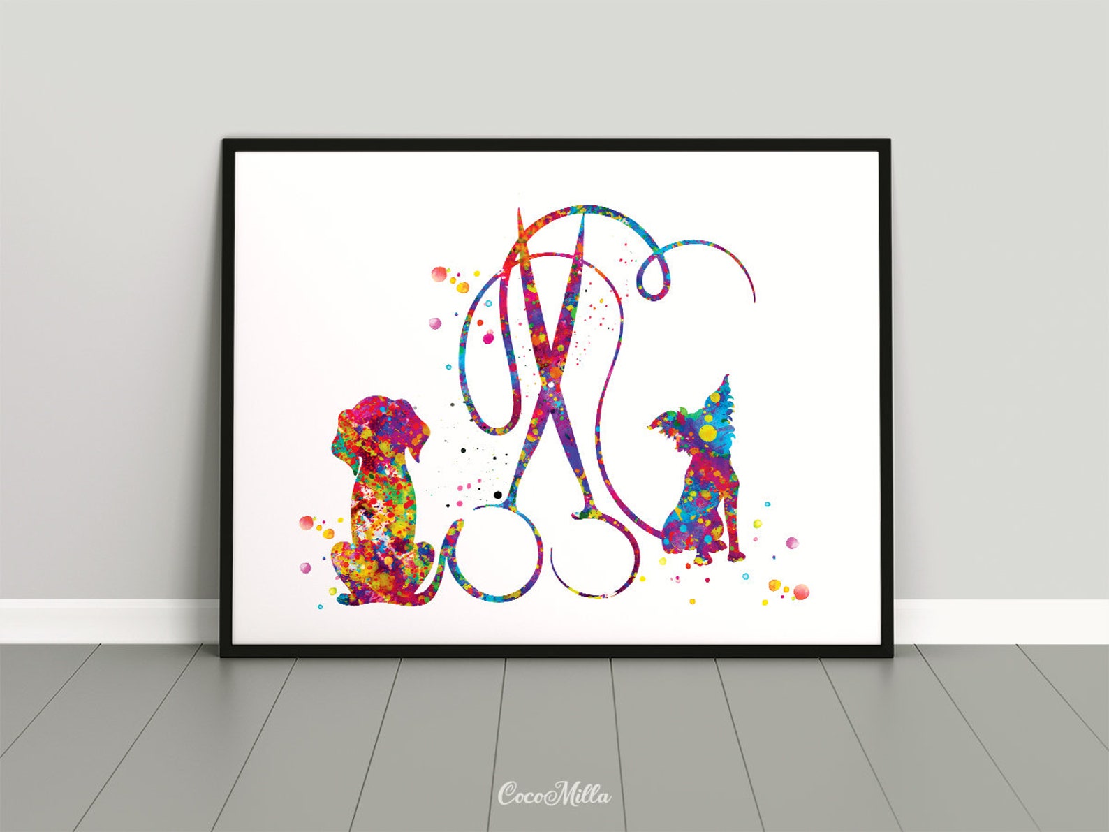 Dog Grooming Watercolor Print Dog Groomers Salon Wall Art Dog Etsy UK