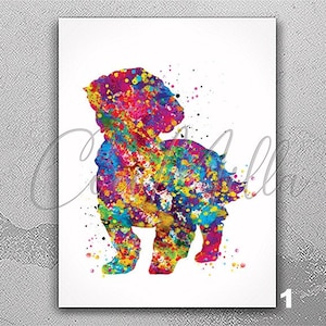 Shih Tzu Art Watercolor Print Dog Lovers Gift Dog Shih Tzu Dog Art Print Nursery Wall Art Paw Prints Wall Decor Home Decor Wall Hanging-714