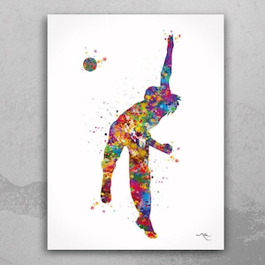 Cricket Player Woman Watercolor Print Female Cricket Gift Cricket Art Wall Art Wall Decor Girl Cricket Player Home Decor Sport Wall Art-1946