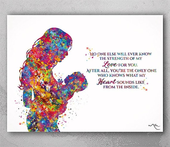 Mother and Baby Watercolor Quote Print-1668