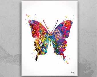 Butterfly Watercolor Print  Wedding Gift Housewarming Gift Nursery Children's Wall Art Wall Decor  Home Decor Wall Hanging Butterflies-242