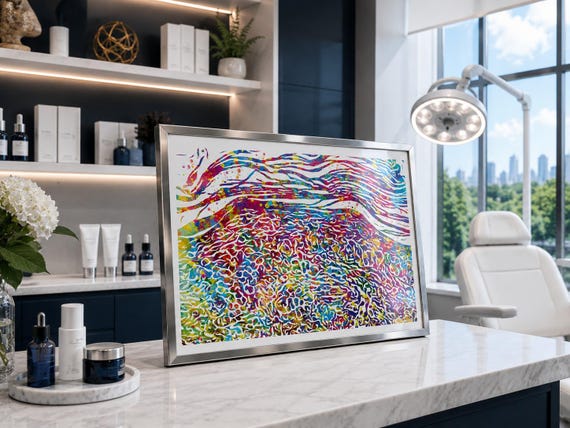 Skin Pathology Watercolor Print: Sun Damage Medical Art-2323