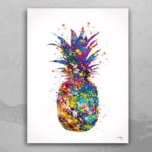 Pineapple Watercolor Print Kitchen Decor Kitchen Wall Art Poster Dining Room Housewarming Gift Wall Decor Art Home Decor Wall Hanging-94