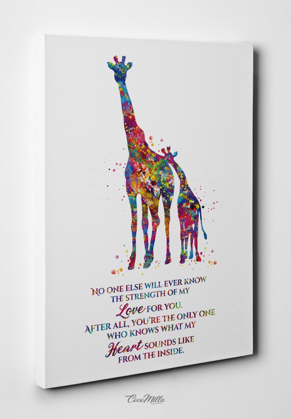 Giraffe and Baby Love Quote Watercolor Print Family Portrait Gift for Kids  Nursery Art Wall Art Wall Decor Baby Shower Wall Hanging-1436 - Etsy  Singapore