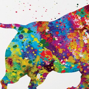 Bull and Bear Watercolor Print Office Decor Wall street Stock Market Exchange Bull vs. Bear Business World Wall Art Investor Trader Gift-356 image 8