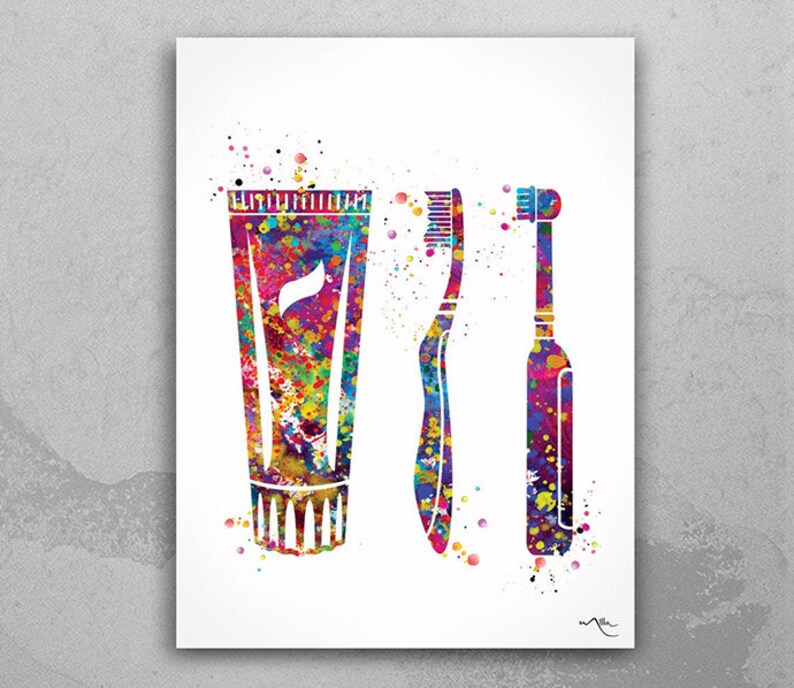 Dental Hygienist Gift Set Watercolor Print Dental Gift Decor Etsy