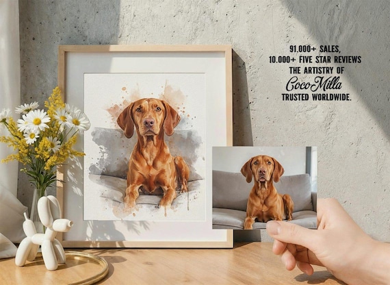 Custom Watercolor Pet Portrait – Dog, Cat, Bird Art (Digital Download) Gift