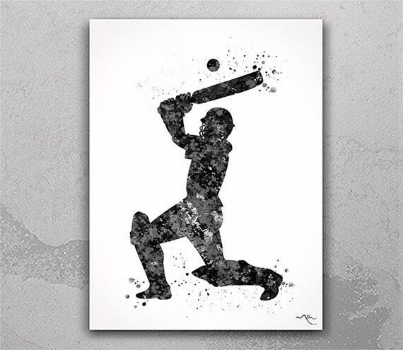 Poster Toile Cricket Bat France Sport - Impression D'Art Murale - Wee Blue Coo