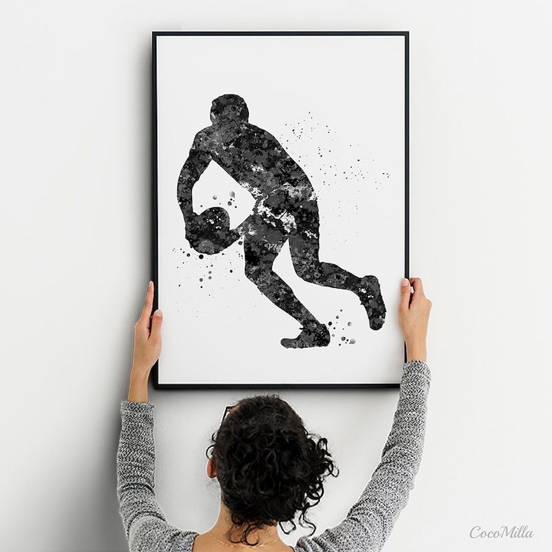 Watercolour Rugby Posts Rugby Player Watercolor Print, Sport Poster Wall Art-1311 - Etsy