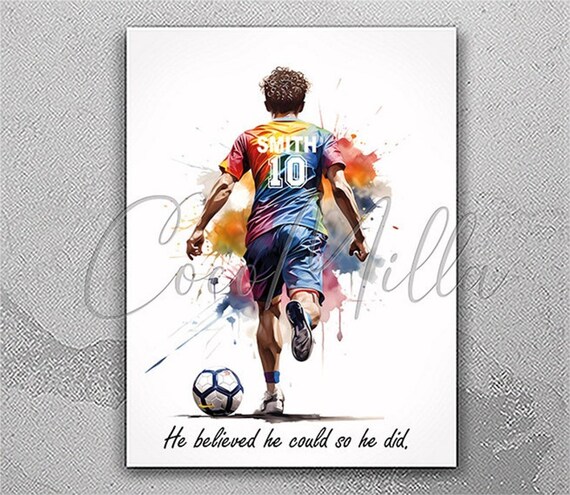 Personalized Boy's Football Poster | Soccer Fan Wall Art-3006