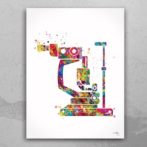 Slit Lamp Ophthalmology Device Watercolor Print Optometrist Gift Optician Poster Medical Art Ophthalmology Eye Clinic Office Art Decor-731