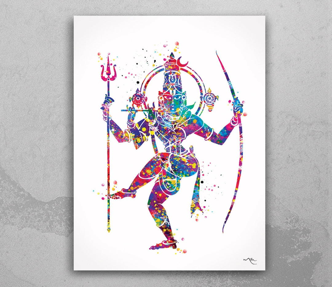 Lord Shiva Shiva Watercolor Print Shiva Hinduism Art Etsy