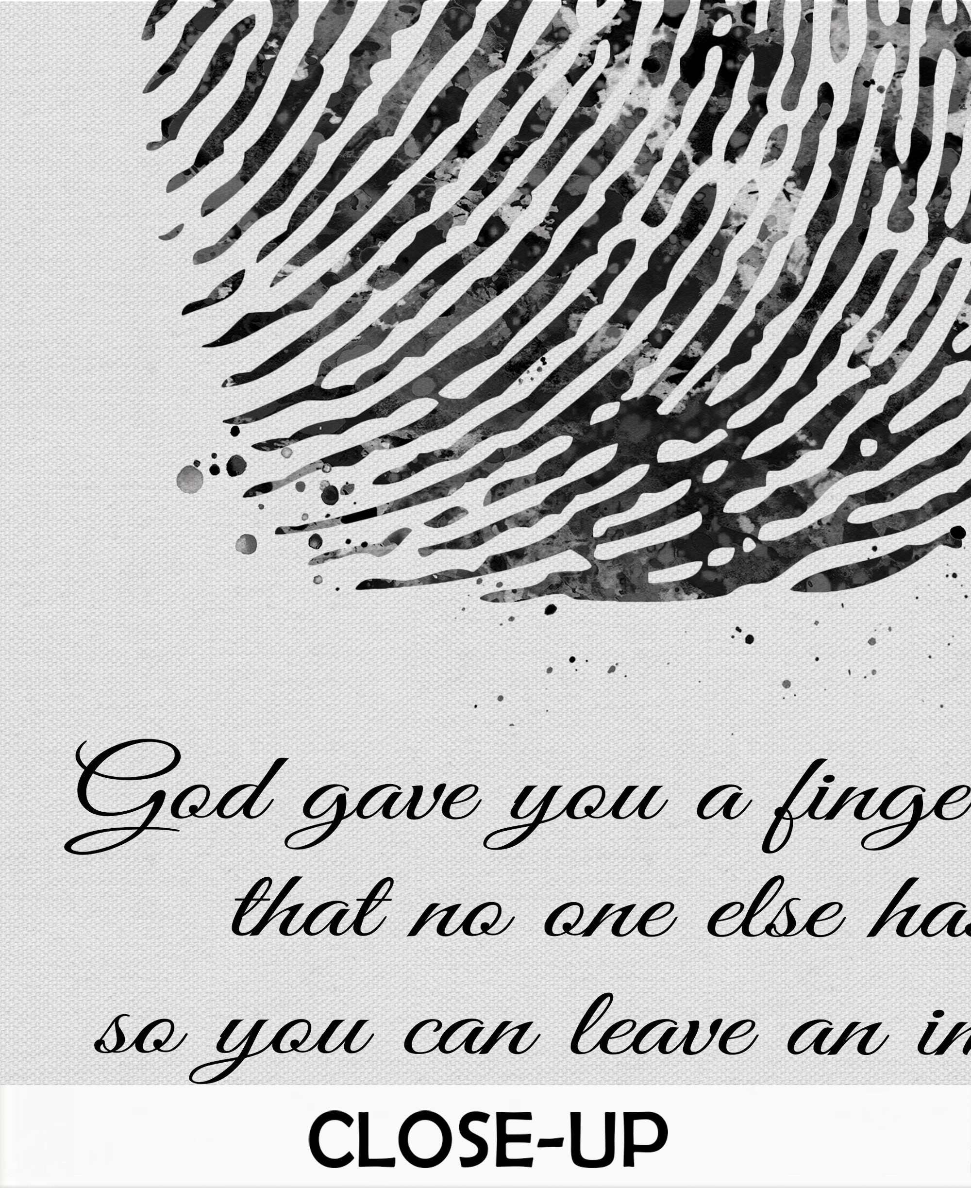 Fingerprint Quote Watercolor Print Finger Print Poster Etsy