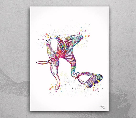 Ear Ossicles Watercolor Print, Audiology Anatomy Art-303