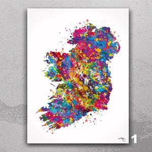 Ireland Watercolor Map illustrations Art Print Wall Wedding Gift Poster Housewarming Gift irish map Wall Decor Home Decor Wall Hanging-391