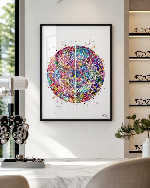 Iris Anatomy Watercolor Print | Eye Doctor Office Decor-368