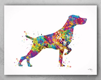 Weimaraner Dog Art Print | Colorful Watercolor Pet Portrait-1462