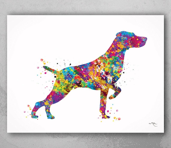 Weimaraner Dog Art Print | Colorful Watercolor Pet Portrait-1462