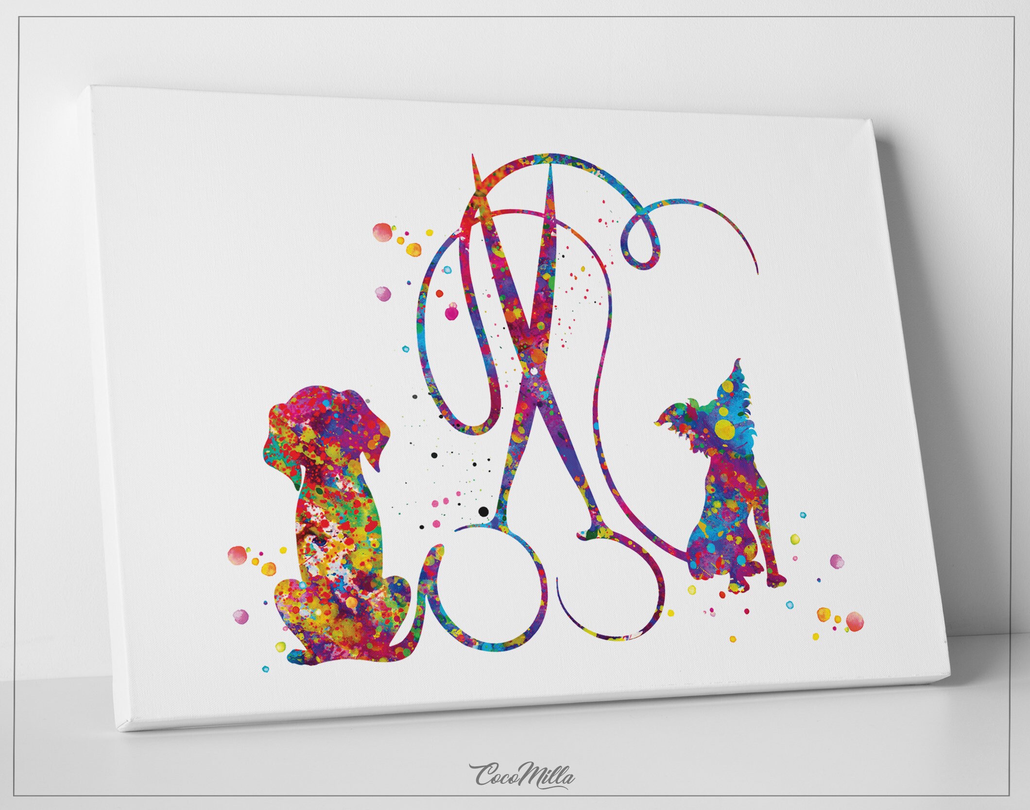 Dog Grooming Watercolor Print Dog Groomers Salon Wall Art Dog Etsy UK