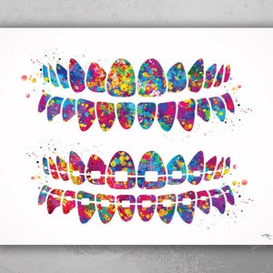 Tooth Bracelet Dentist Art Watercolor Print Tooth Teeth Anatomical Dental Office Dentistry Dental Art Implant Orthodontic Orthodontist-1652