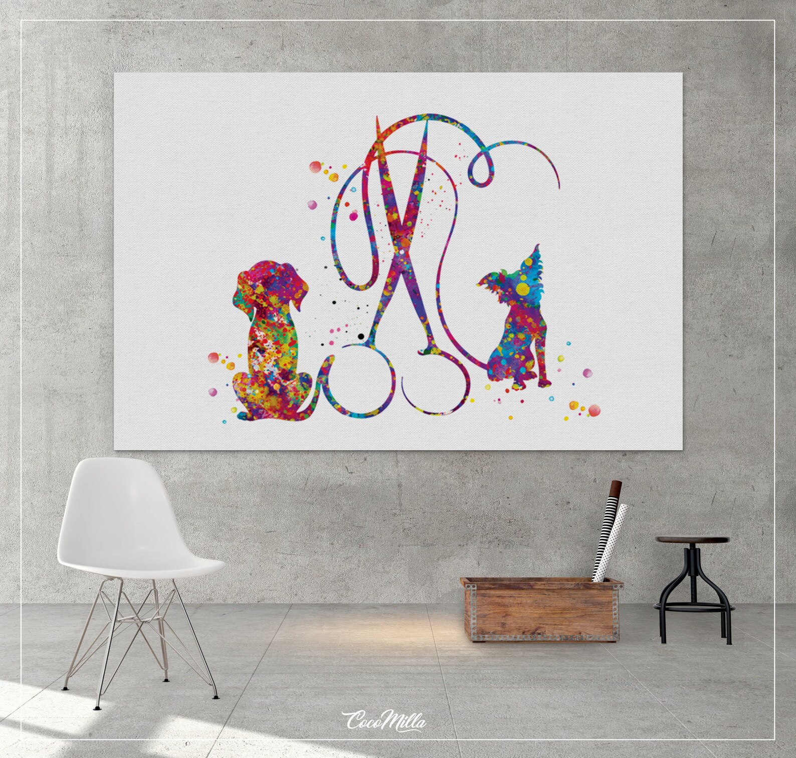Dog Grooming Watercolor Print Dog Groomers Salon Wall Art Dog Etsy UK