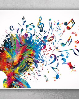 Girl Music Notes Watercolor Art Print, Treble Clef Wall Decor - Etsy