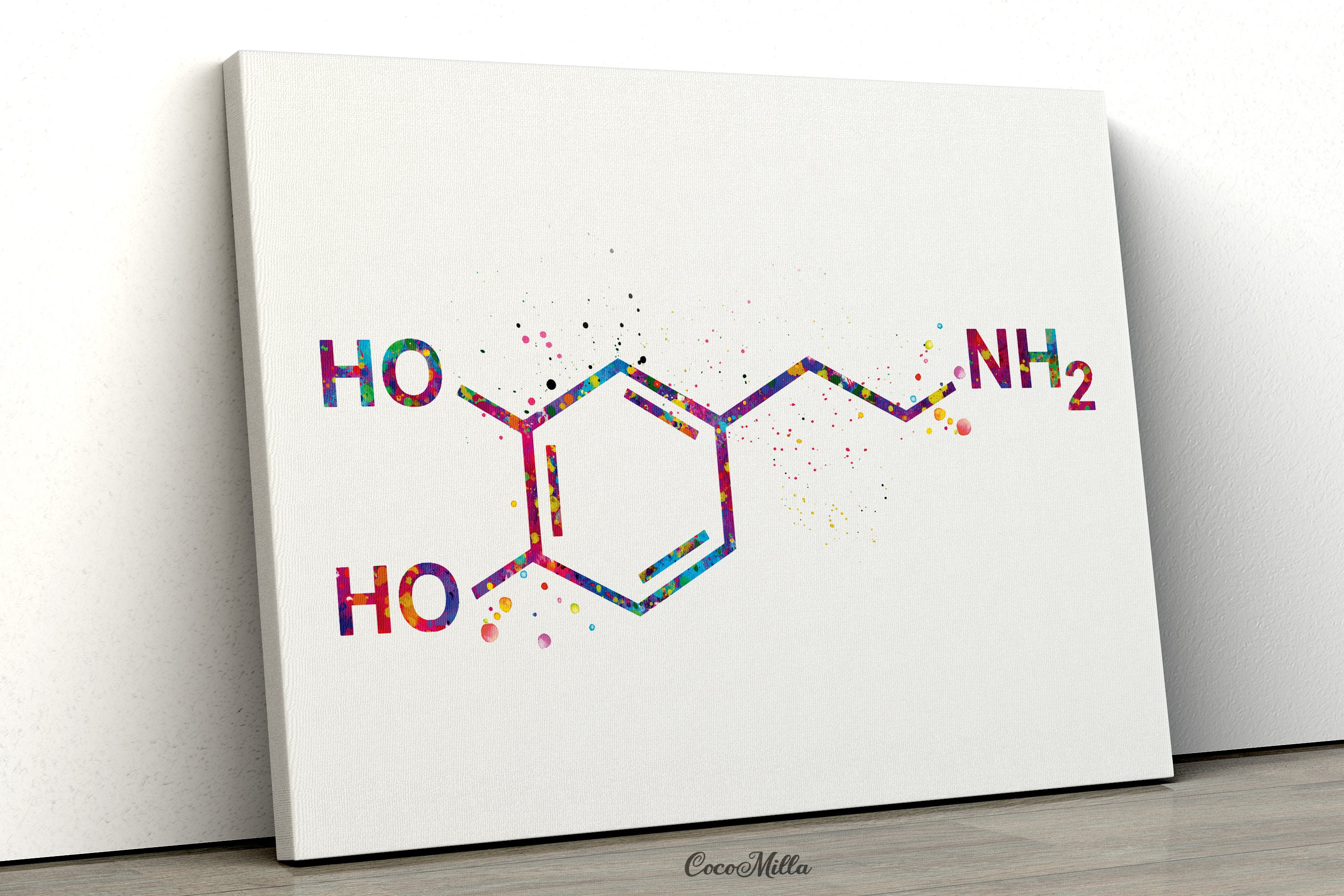 Buy Dopamine Molecule Watercolor Print Chemical Molecule Symbol Online in India - Etsy