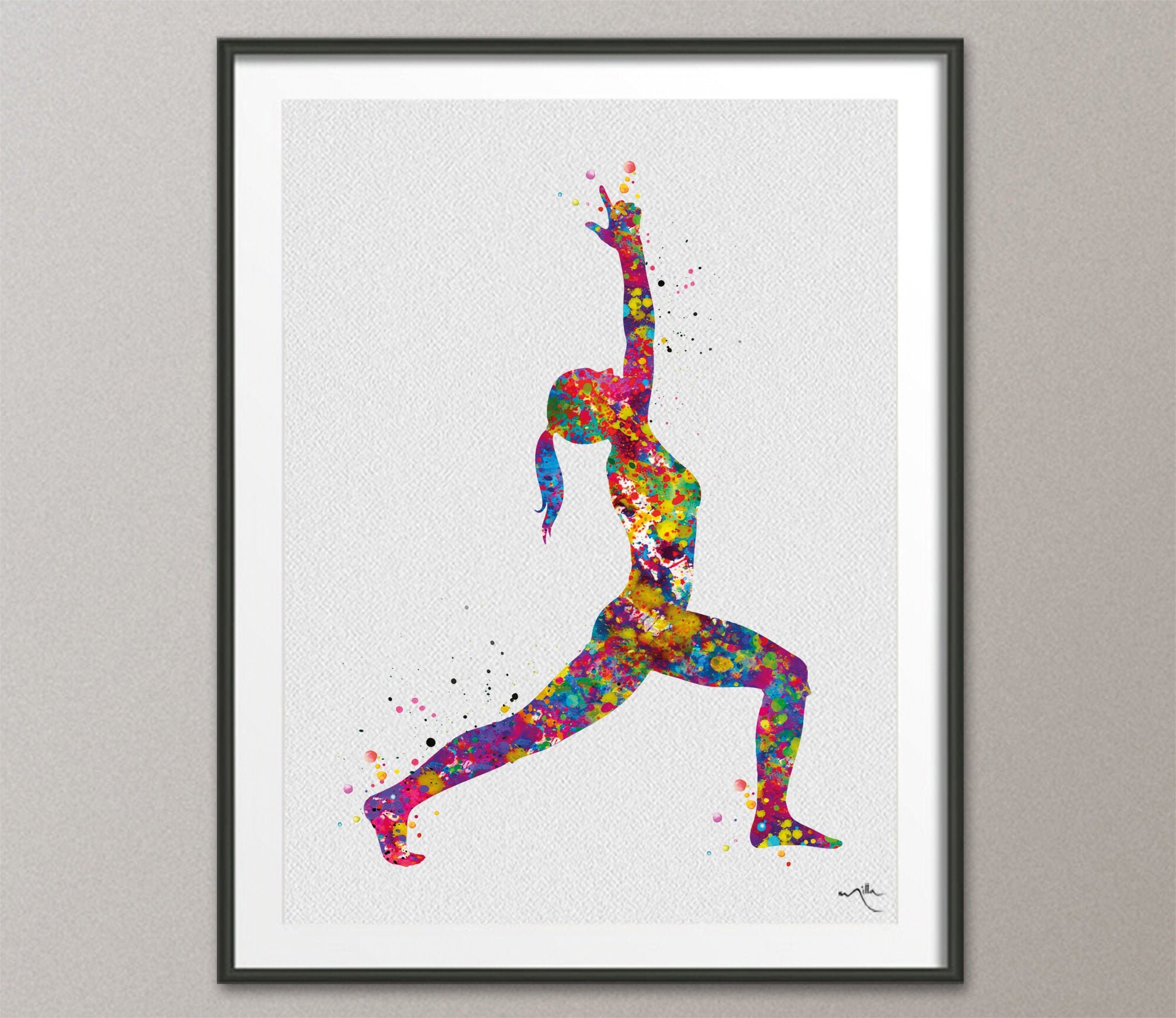 Yoga Art Watercolor Print Set Modern Home Decor Lord of the Etsy