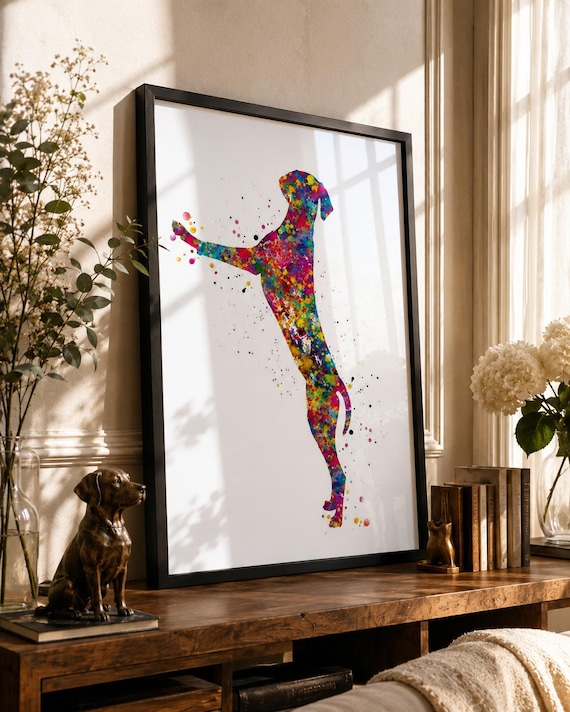 Hungarian Vizsla Watercolor Dog Art Print-1612