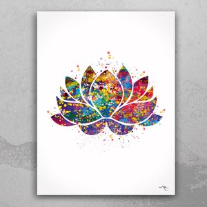 Lotus Flower Watercolor Print Yoga Housewarming Gift Wall Art Poster Relaxation Inspirational Art Wall Decor Home Decor Wall Hanging-436
