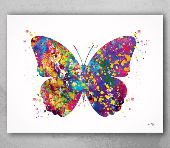 Butterfly Watercolor Art Print, Colorful Nursery Decor-1566