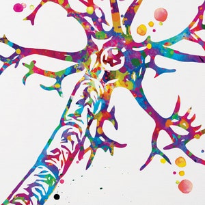 Nerve Cell Watercolor Print Science Poster Neurology Art Nerve Cell ...