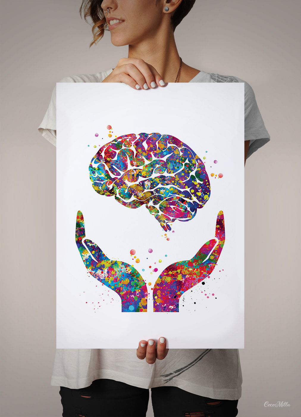 Brain Health Watercolor Print Mental Health Medical Art Etsy